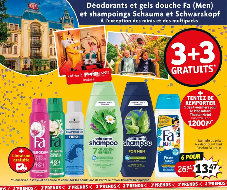 Offre: Déodorants et gels douche et shampoings