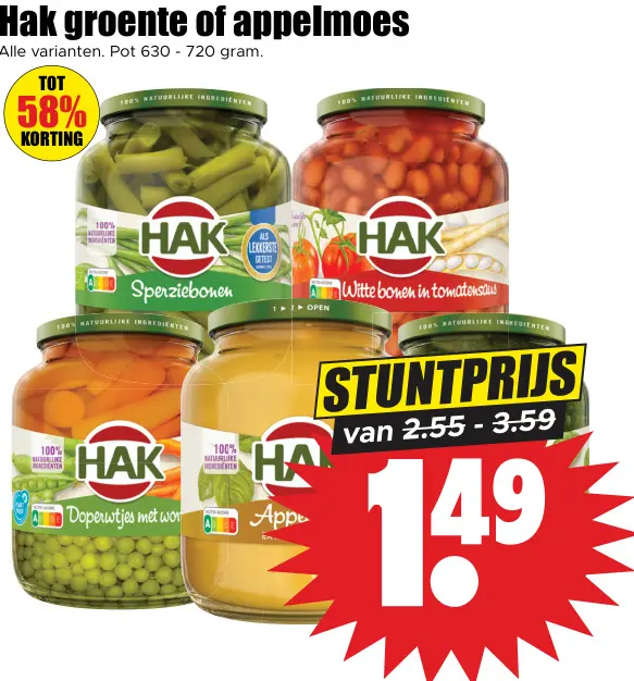 Aanbieding: Groente of appelmoes