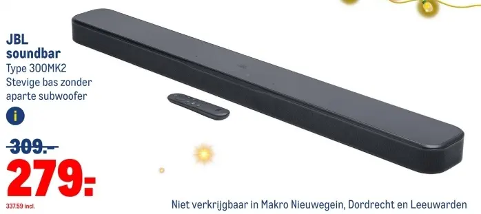 Aanbieding: JBL soundbar Type 300MK2