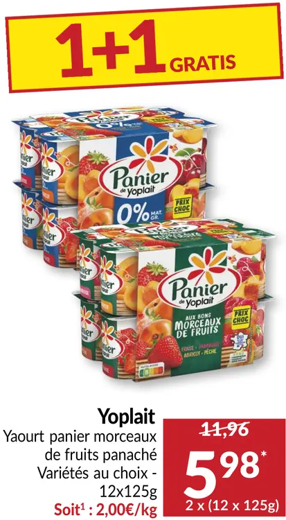 Offre: Yaourt panier morceaux de fruits panaché