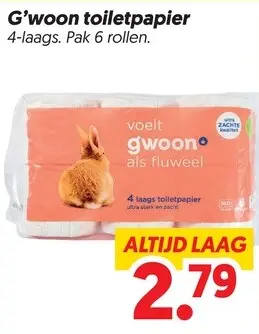 Aanbieding: Toiletpapier 6 rollen 4-laags