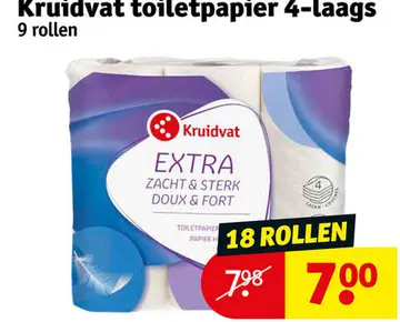 Aanbieding: Kruidvat toiletpapier 4-laags