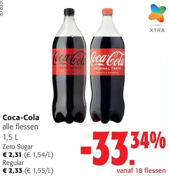 Aanbieding: Coca-Cola alle flessen