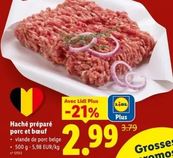Offre: Haché préparé porc et bœuf