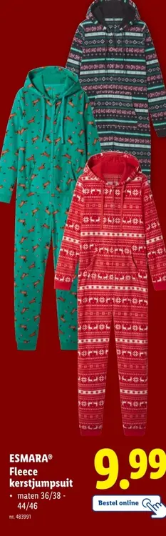 Aanbieding: Fleece kerstjumpsuit