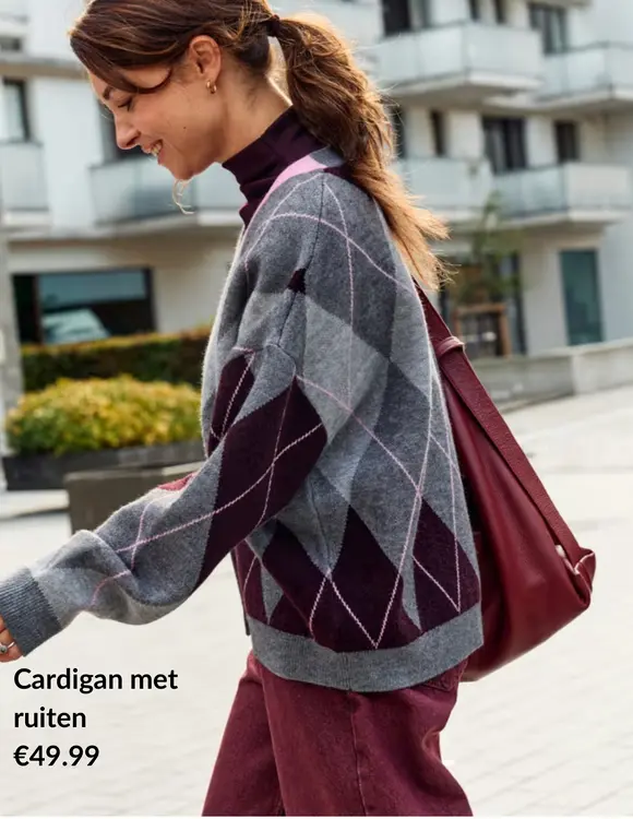 Promotie: Cardigan met ruiten