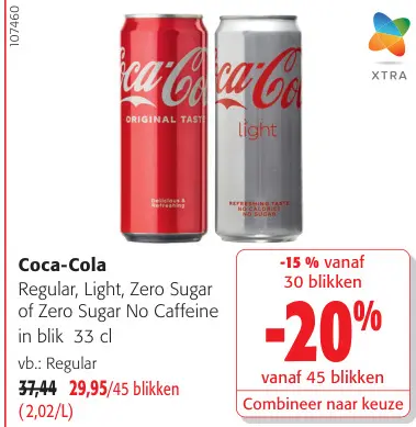 Promotie: Coca-Cola Regular, Light, Zero Sugar of Zero