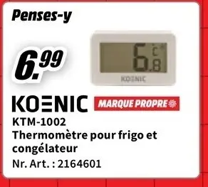 Offre: Thermomètre pour frigo et congélateur