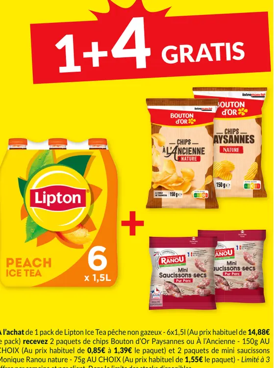 Offre: Lipton Ice Tea pêche non gazeux