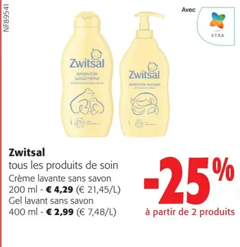 Offre: Zwitsal tous les produits de soin