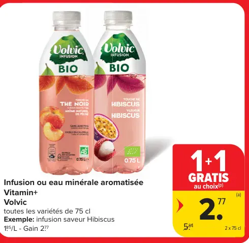 Offre: Infusion ou eau minérale aromatisée Vitamin+ 