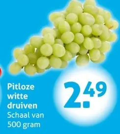 Aanbieding: Pitloze witte druiven