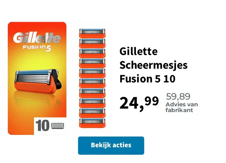 Promotie: Gillette Scheermesjes Fusion 5 10