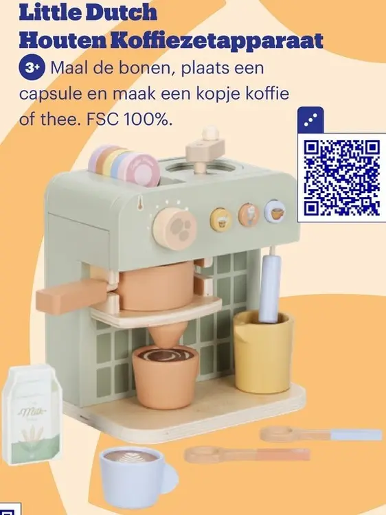 Promotie: Little Dutch Houten koffiezetapparaat