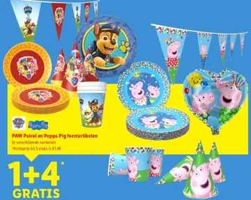 Aanbieding: PAW Patrol en Peppa Pig feestartikelen