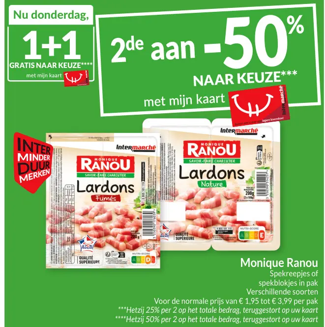 Promotie: Spekreepjes of spekblokjes in pak