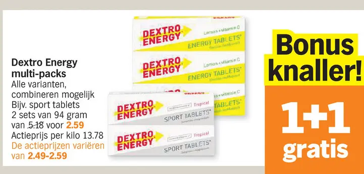 Promotie: Dextro Energy multi-packs