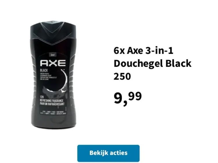 Aanbieding: Axe 3-in-1 Douchegel Black