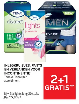 Aanbieding: INLEGKRUISJES, PANTS EN VERBANDEN VOOR INCONTINENTIE