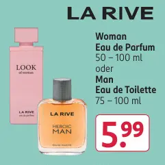 Aanbieding: LA RIVE Woman Eau de Parfum oder Man Eau de T