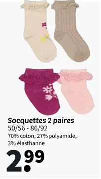 Offre: Socquettes 2 paires