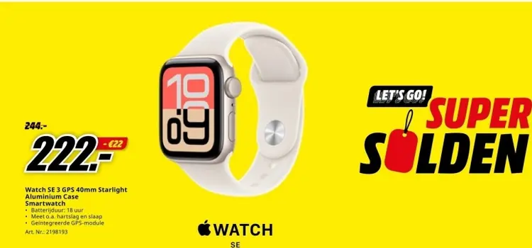 Promotie: Watch SE 3 GPS 40mm Starlight Aluminium Case 