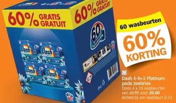 Aanbieding: Dash 4-in-1 Platinum pods zeebries