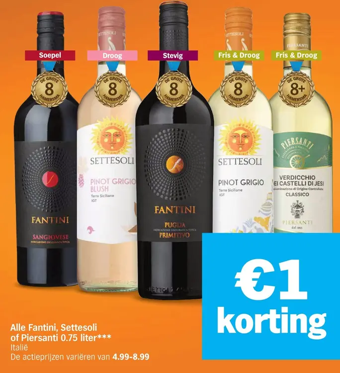 Aanbieding: Fantini, Settesoli & Piersanti Fantini, Settesoli of Piersanti