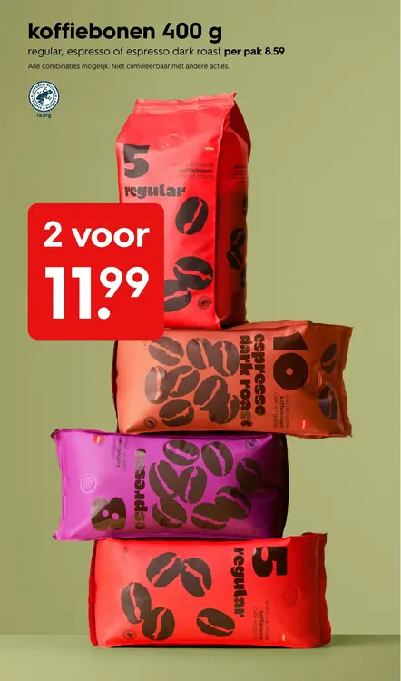 Promotie: Koffiebonen 400 gr