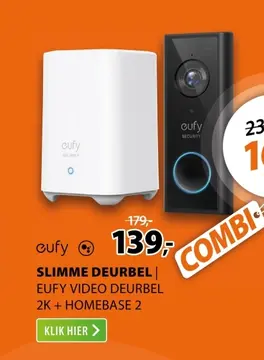 Aanbieding: Eufy Eufy Video Doorbell 2K + HomeBase 2 Zwart