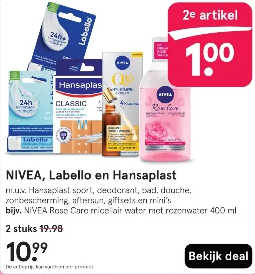 Aanbieding: NIVEA, Labello en Hansaplast m.u.v. Hansaplast