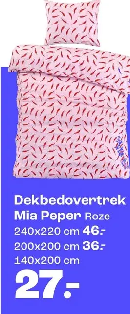 Aanbieding: Dekbedovertrek Mia Peper Roze