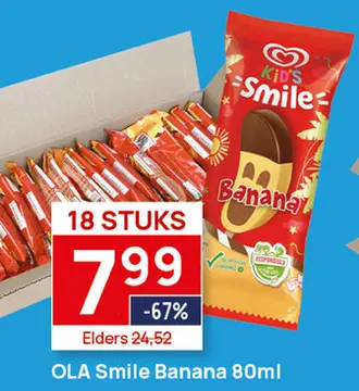 Aanbieding: Smile Banana 18x80ml