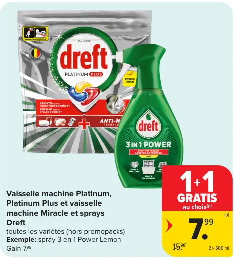 Offre: Vaisselle machine Platinum, Platinum Plus