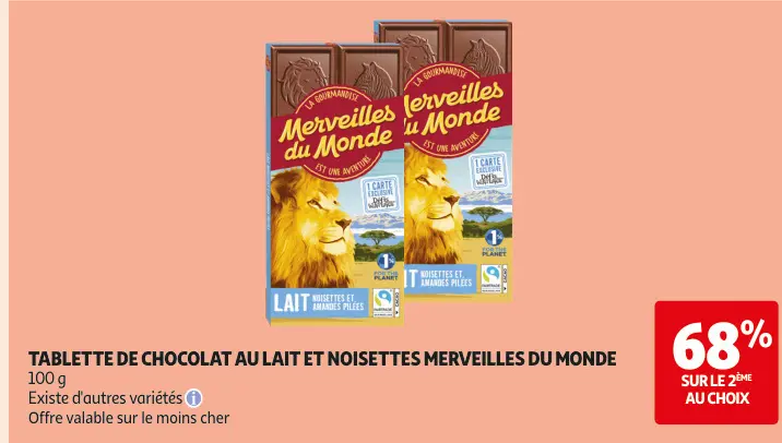 Promotie: Tablette de chocolat au lait et noisettes