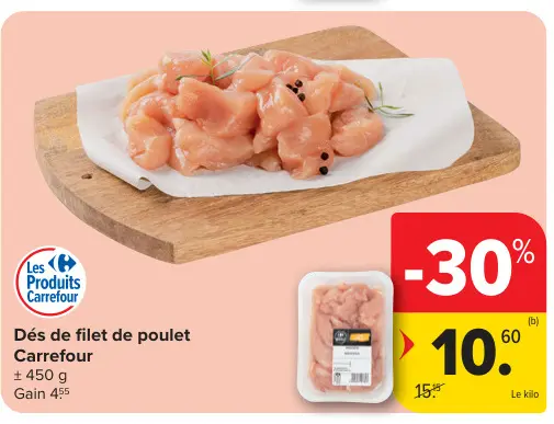 Offre: Dés de filet de poulet