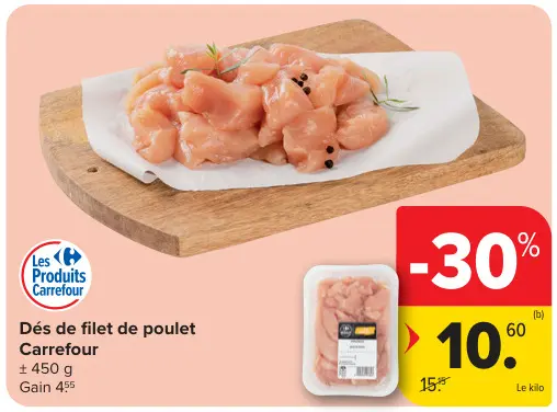 Offre: Dés de filet de poulet