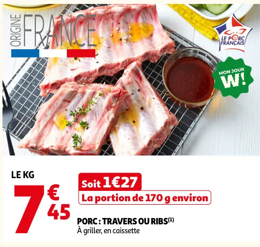 Promotie: Porc : travers ou ribs