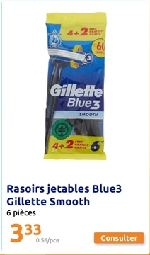 Offre: Rasoirs jetables Blue3 Gillette Smooth