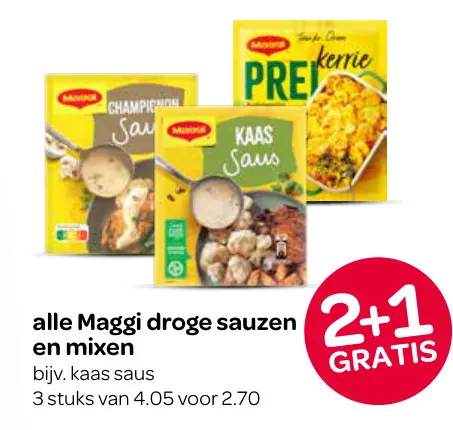 Aanbieding: Alle Maggi droge sauzen en mixen