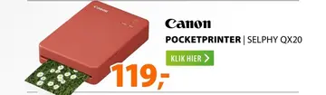 Aanbieding: Canon SELPHY QX20-kleurenfotoprinter Rood