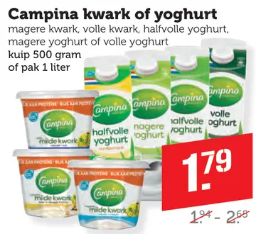 Aanbieding: Campina kwark of yoghurt
