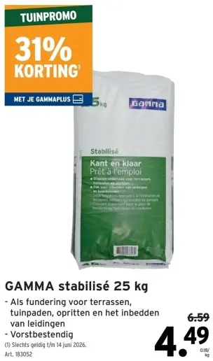 Promotie: Stabilisé 25 kg