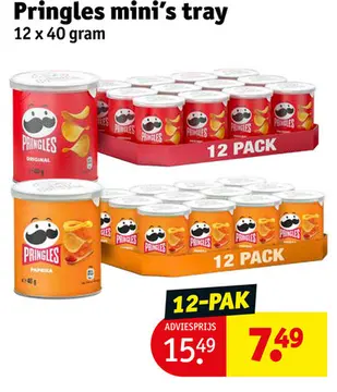 Aanbieding: Pringles mini's tray