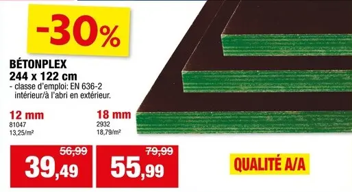 Offre: Bétonplex 244x122 cm 12mm