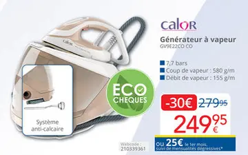 Offre: Générateur à vapeur