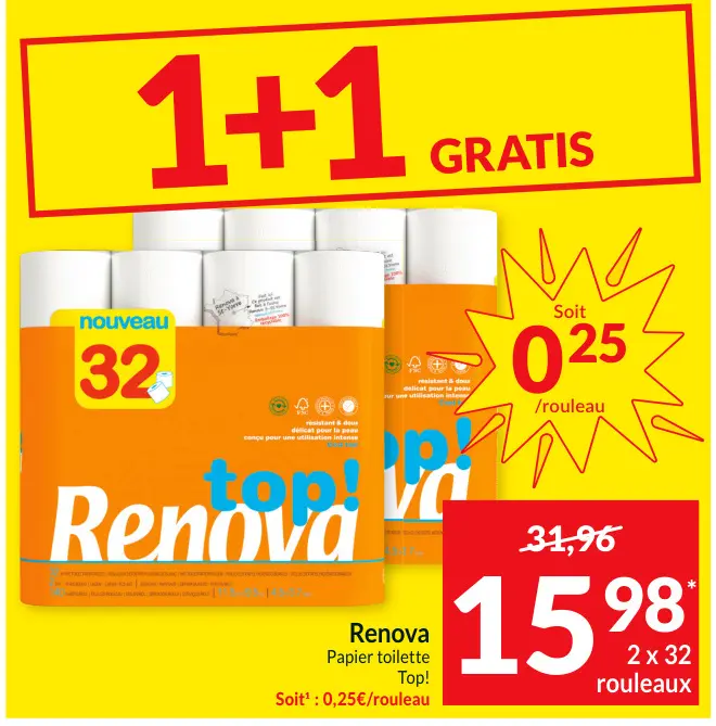 Offre: Papier toilette Top!