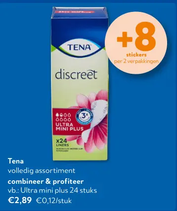 Promotie: Tena discreet Ultra mini plus