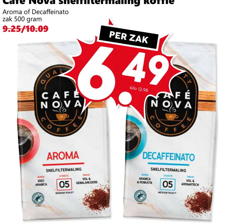 Aanbieding: Cafe Nova Snelfiltermaling Koffie
