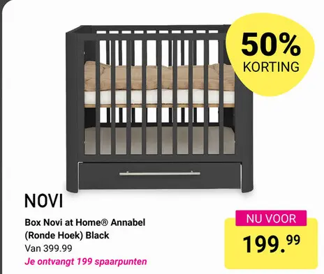 Aanbieding: Box Novi at Home® Annabel (Ronde Hoek) Black